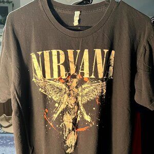 Nirvana "In Utero" Tee Styled 100% Cotton Black Graphic Print Tee T-Shirt SZ L